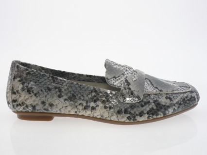 Reqins - Mocassin HENA - PYTHON ARGENT