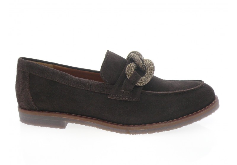 aliwell - Mocassin MARCIA - DAIM MARRON FONCÉ