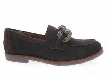 aliwell - Mocassin MARCIA - DAIM MARRON FONCÉ