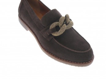 aliwell - Mocassin MARCIA - DAIM MARRON FONCÉ