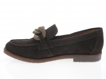 aliwell - Mocassin MARCIA - DAIM MARRON FONCÉ