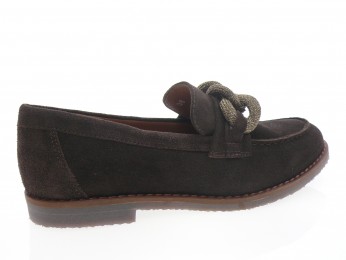 aliwell - Mocassin MARCIA - DAIM MARRON FONCÉ