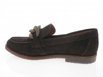 aliwell - Mocassin MARCIA - DAIM MARRON FONCÉ