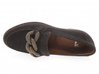 aliwell - Mocassin MARCIA - DAIM MARRON FONCÉ