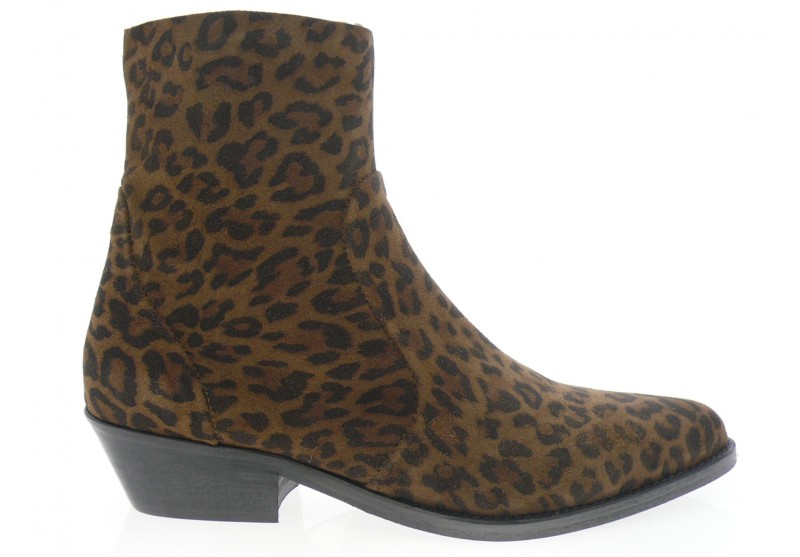 aliwell - Boots LENNOX - DAIM BEIGE LEOPARD