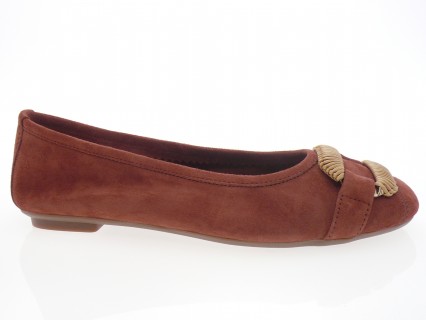 Reqins - Ballerine HAVINE - DAIM BRIQUE