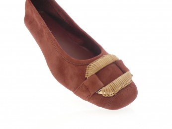 Reqins - Ballerine HAVINE - DAIM BRIQUE