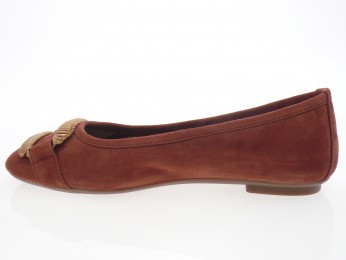 Reqins - Ballerine HAVINE - DAIM BRIQUE