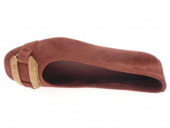 Reqins - Ballerine HAVINE - DAIM BRIQUE