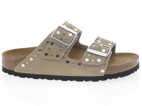 birkenstock - Nu pied ARIZONA RIVET - DAIM TAUPE