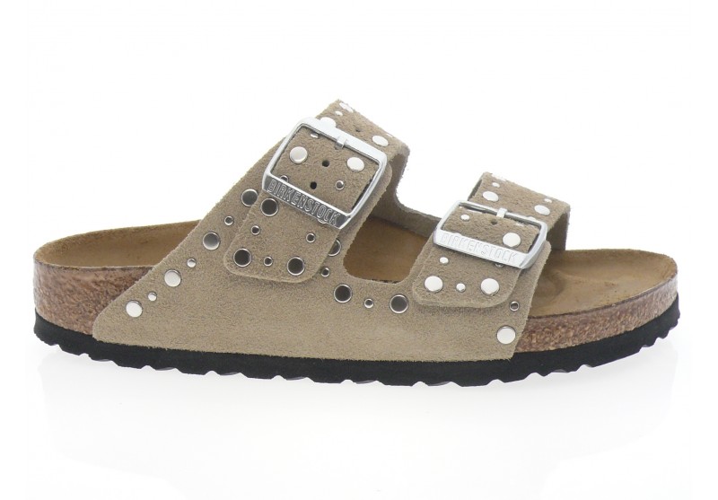 birkenstock - Nu pied ARIZONA RIVET - DAIM TAUPE