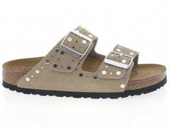 birkenstock - Nu pied ARIZONA RIVET - DAIM TAUPE