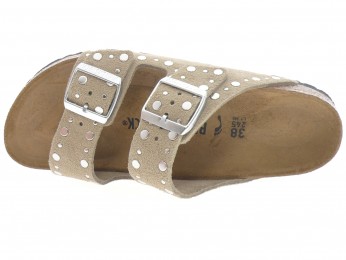 birkenstock - Nu pied ARIZONA RIVET - DAIM TAUPE