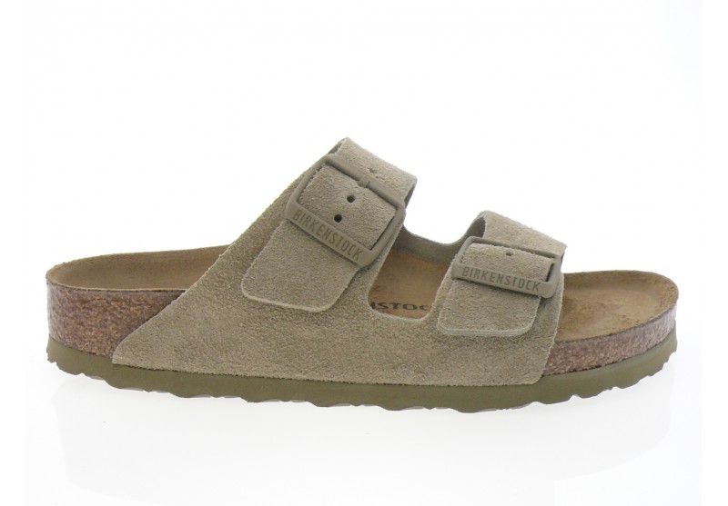 birkenstock - Nu pied ARIZONA SFB - DAIM KAKI