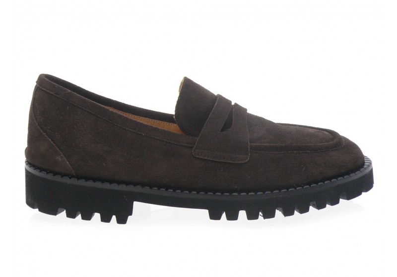 la bottega di lisa - Mocassin 5551 - DAIM MARRON FONCÉ