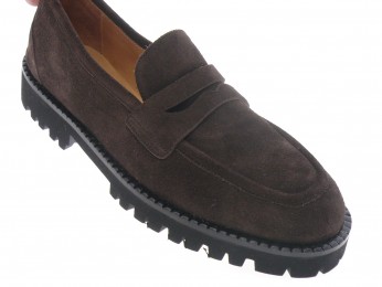 la bottega di lisa - Mocassin 5551 - DAIM MARRON FONCÉ