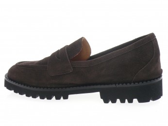 la bottega di lisa - Mocassin 5551 - DAIM MARRON FONCÉ