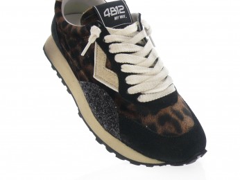 4b12 - Sport VINTAGE RUN - NOIR LEOPARD