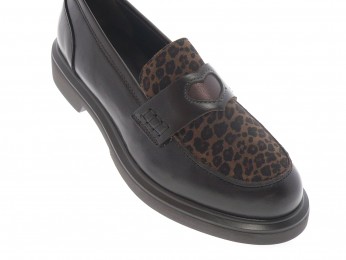 Reqins - Mocassin JACK - MARRON LEOPARD