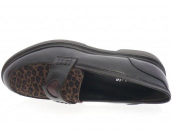 Reqins - Mocassin JACK - MARRON LEOPARD