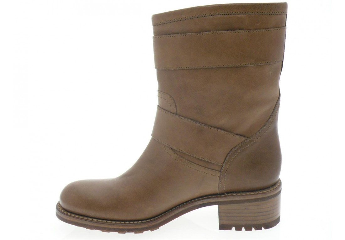 Bottes FREE LANCE En Cuir Crème - Taille 39 - Style Biker Avec Lanières Et Plateforme - État Très Correct